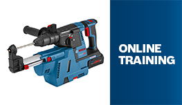 A blue Bosch Professional cordless hammer drill on a white background.