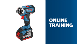 A blue Bosch Professional cordless screwdriver stands on a white background.