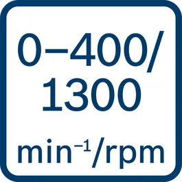 السرعة بدون حمل 0 - 400/‏0 - 1300 لفة/دقيقة 