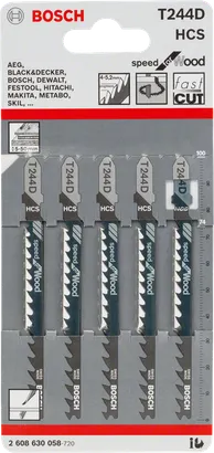 شفرات المنشار الكهربائي Bosch T 244 D عبوة من 5 قطع.