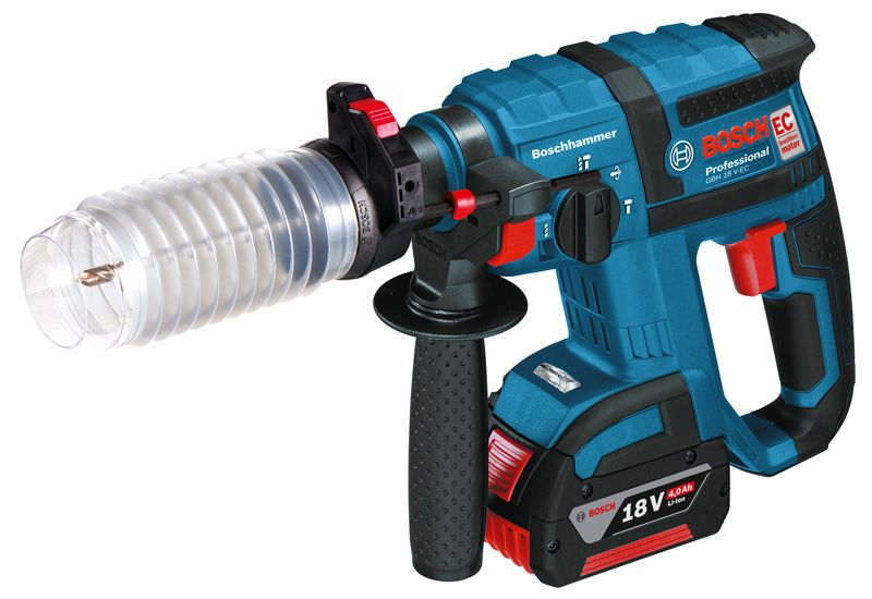 مطرقة دوارة من نوع Bosch GBH 18 V-EC مع بطارية 18 فولت.