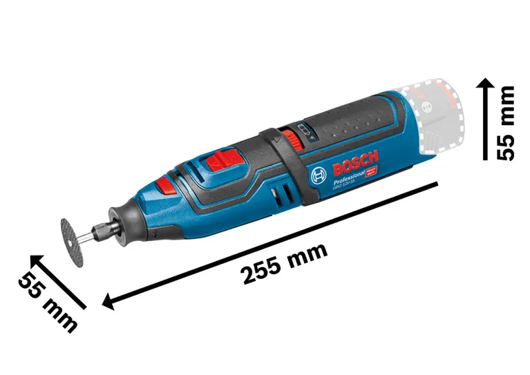 أداة دوارة لاسلكية Bosch GRO 12V-35 للعمل الدقيق.