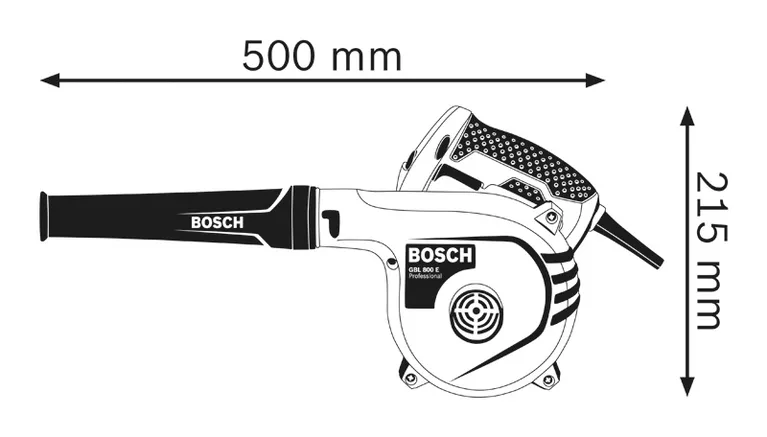 مخطط أبعاد المنفاخ.