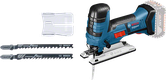 منشار كهربائي لاسلكي Bosch GST 18 V-LI S مع شفرات خشبية.