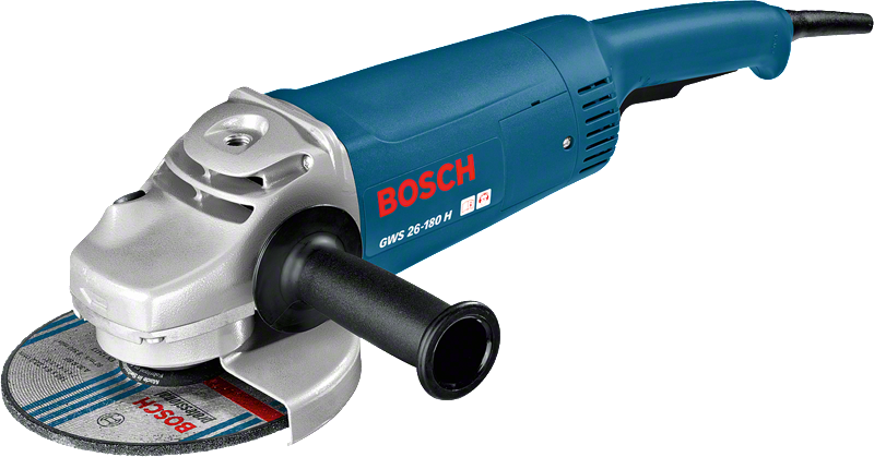 ماكينة صنفرة زاوية Bosch GWS 26-180 H مع قرص 180 مم.