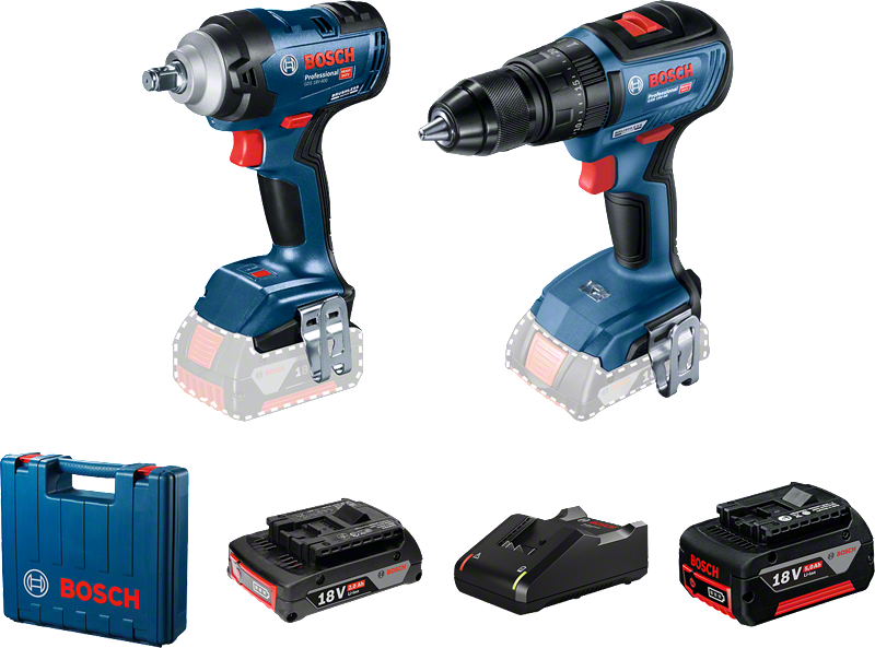 مجموعة Bosch GDS 18V-400، مفتاح ربط لاسلكي ومثقاب.