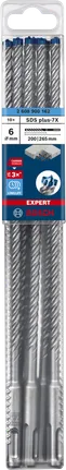 مجموعة رؤوس مثقاب Bosch SDS plus-7X مقاس 6×200×265 مم، عبوة من 10 رؤوس.