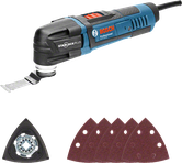 أداة متعددة الاستخدامات Bosch GOP 30-28 مع شفرة Starlock Plus ووسادات الصنفرة.