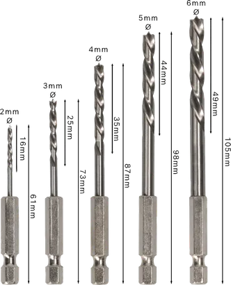 مجموعة مثقاب Bosch برو وود HSS براد بوينت 5 قطع.