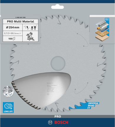 شفرة المنشار الدائري Bosch PRO Multi Material مقاس 254 مم.