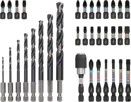 مجموعة Bosch PRO Impact Metal، مجموعة مثقاب ومثقاب مكونة من 35 قطعة.