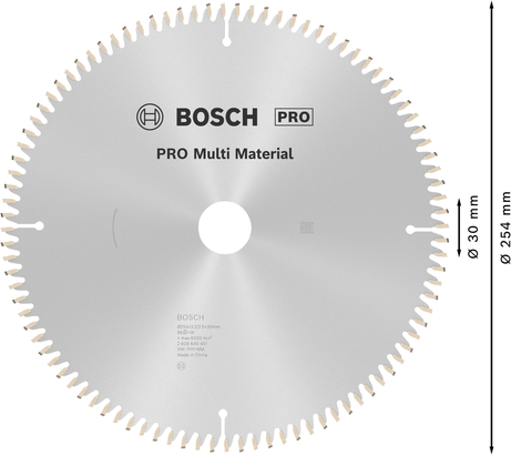 شفرة المنشار الدائرية Bosch PRO Multi Material مقاس 254 مم 96 سنًا.