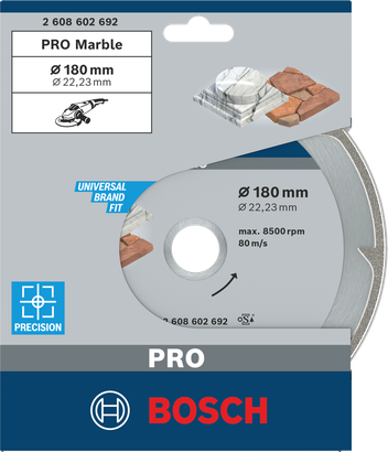 قرص Bosch برو للرخام الماسي 180×22.23 مم.