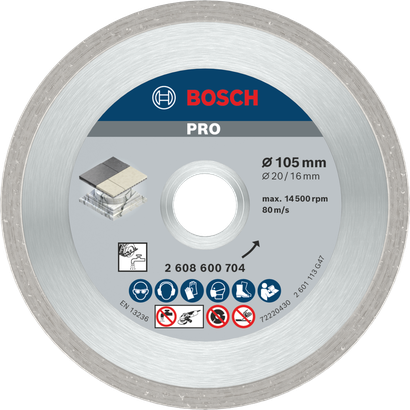 قرص الماس الخزفي Bosch PRO مقاس 105 مم لقطع البلاط.