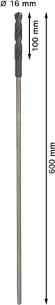 مثقاب التثبيت Bosch PRO Wood HSS مقاس 16 × 600 مم.