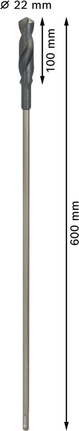 مثقاب التثبيت Bosch PRO Wood HSS مقاس 22 × 600 مم.