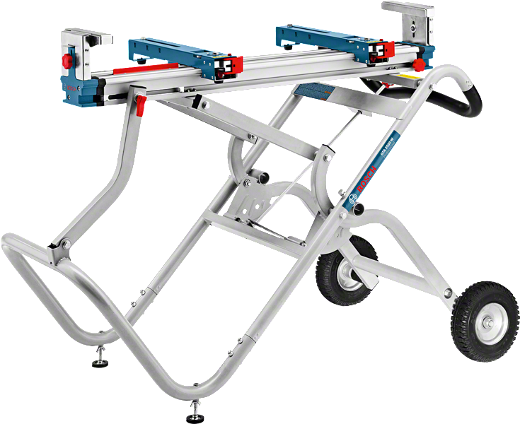 حامل المنشار Bosch GTA 2500 W مع طاولة عمل قابلة للتمديد.