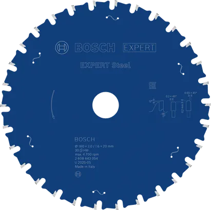 شفرة المنشار الدائرية Bosch EXPERT Steel، 160 مم T30.