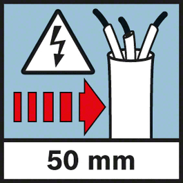 رصد عمق الأسلاك الكهربائية رصد عمق الأسلاك التي يسري بها تيار كهربائي، حد أقصى 50 مم