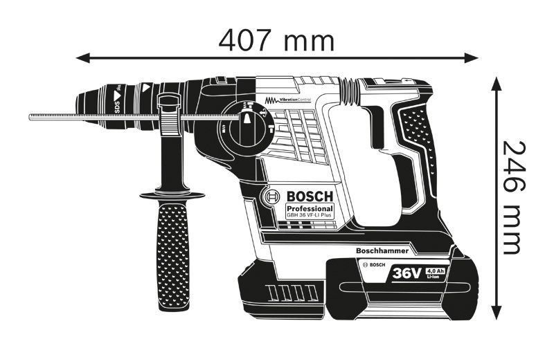 PRO GBH 36 V-LI Plus Cordless Rotary Hammer with SDS plus | Bosch