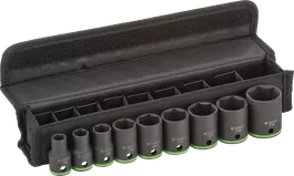 Bosch 9-piece socket set 10-27 mm in case.