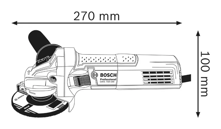 Angle grinder dimensions.