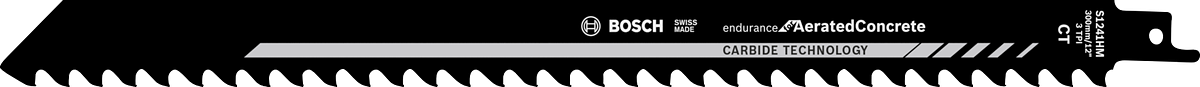 Bosch S 1241 HM carbide reciprocating saw blade for aerated concrete.