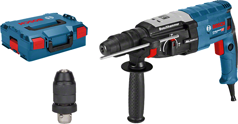 Bosch GBH 2-28 F rotary hammer with case and extra chuck.