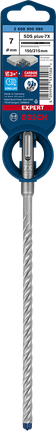 Bosch EXPERT SDS plus-7X 7×150×215 mm drill bit.