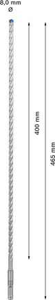 Bosch EXPERT SDS plus-7X 8x400x465 mm hammer drill bit.