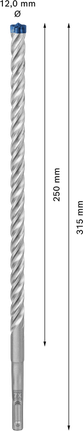 Bosch EXPERT SDS plus-7X 12x250x315 mm hammer drill bit.