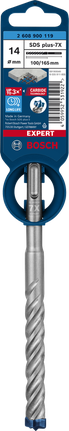 Bosch SDS plus-7X 14×100×165 mm hammer drill bit.