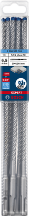 Bosch SDS plus-7X 6.5×200×265 mm hammer drill bits 10-pack.