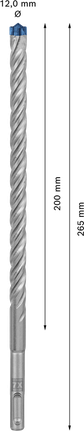 Bosch EXPERT SDS plus-7X 12x200x265 mm hammer drill bit.