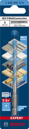 Bosch EXPERT HEX-9 MultiConstruction drill bit 6×60×100 mm.