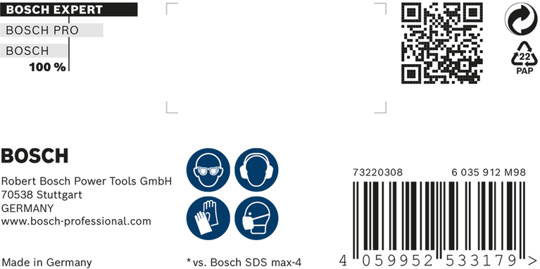 Bosch EXPERT SDS max-8X hammer drill bit 25 x 800 x 920 mm.