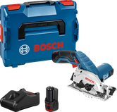 Bosch GKS 12V-26 cordless circular saw set.