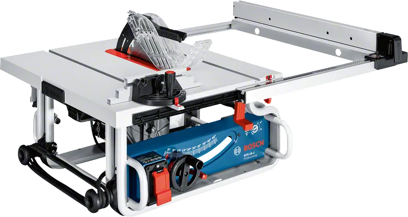 Bosch GTS 10 J table saw with extendable work surface.