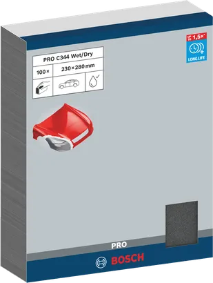 Bosch PRO C344 wet and dry sanding sheets 230×280 mm.