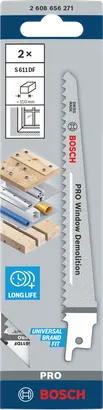 Bosch PRO Window Demolition S611DF 2× blade set.