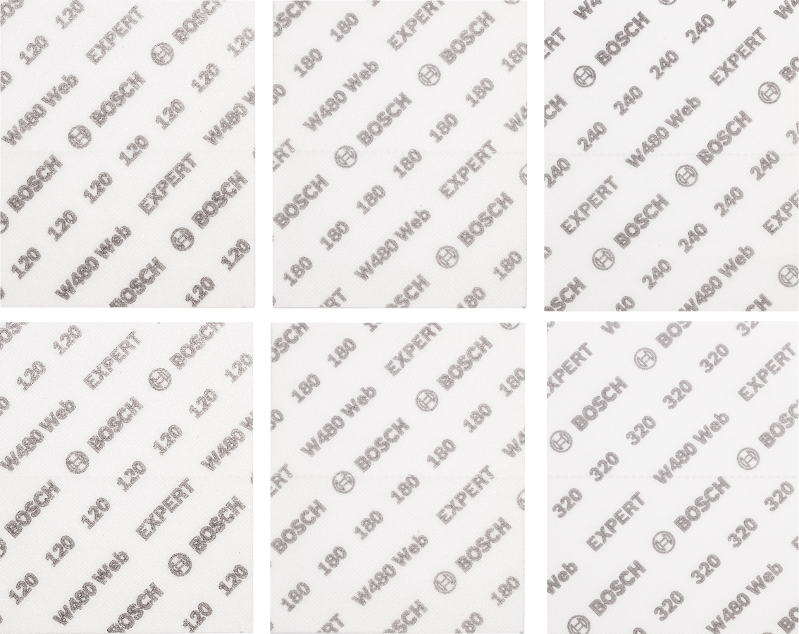 Bosch EXPERT W480 sanding sheets assorted grit set.