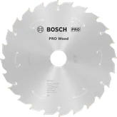 Bosch PRO Wood cordless circular saw blade T24 for cutting.