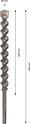 Bosch PRO SDS-max-7 Drill Bit, 40 mm diameter.