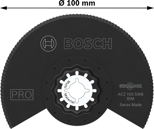 Bosch PRO ACZ 100 SWB multitool blade, 100 mm diameter.