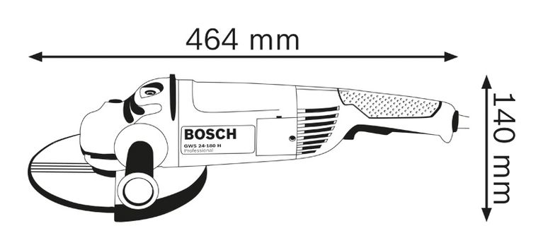 Angle grinder dimensions.