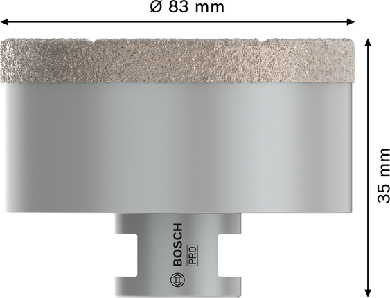 Bosch PRO Ceramic dry core cutter, 83 mm diameter.