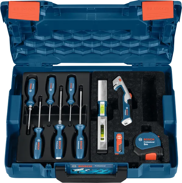 Bosch 19-piece hand tools set combo kit in storage case.