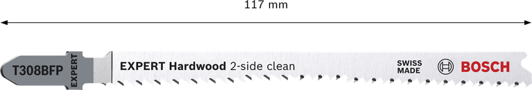 Bosch EXPERT Hardwood 2-side clean T308BFP jigsaw blade.