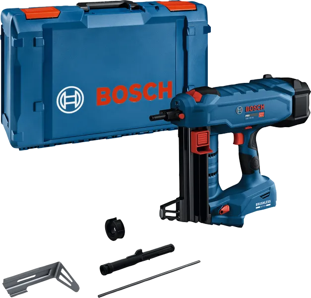 Bosch GNB 18V-40 cordless nailer with case.