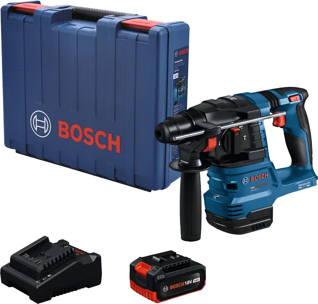 Bosch GBH 185-LI cordless rotary hammer with case.